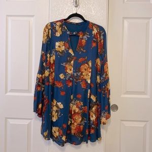 Blue Floral Mini Dress